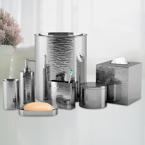 Orren Ellis Rossland Stainless Steel 7 Piece Bathroom Accessory Set ...